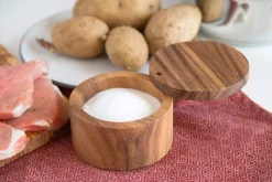 Fox Run Garnishes*Acacia Wood Salt Cellar