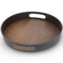 ICM Coasters & Trays*Bamboo Walnut Round Tray