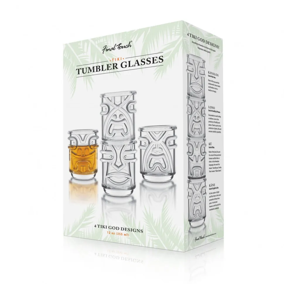 Product Specialties Inc. Tiki Mugs*Clear Tiki God Glasses (Set Of 4)