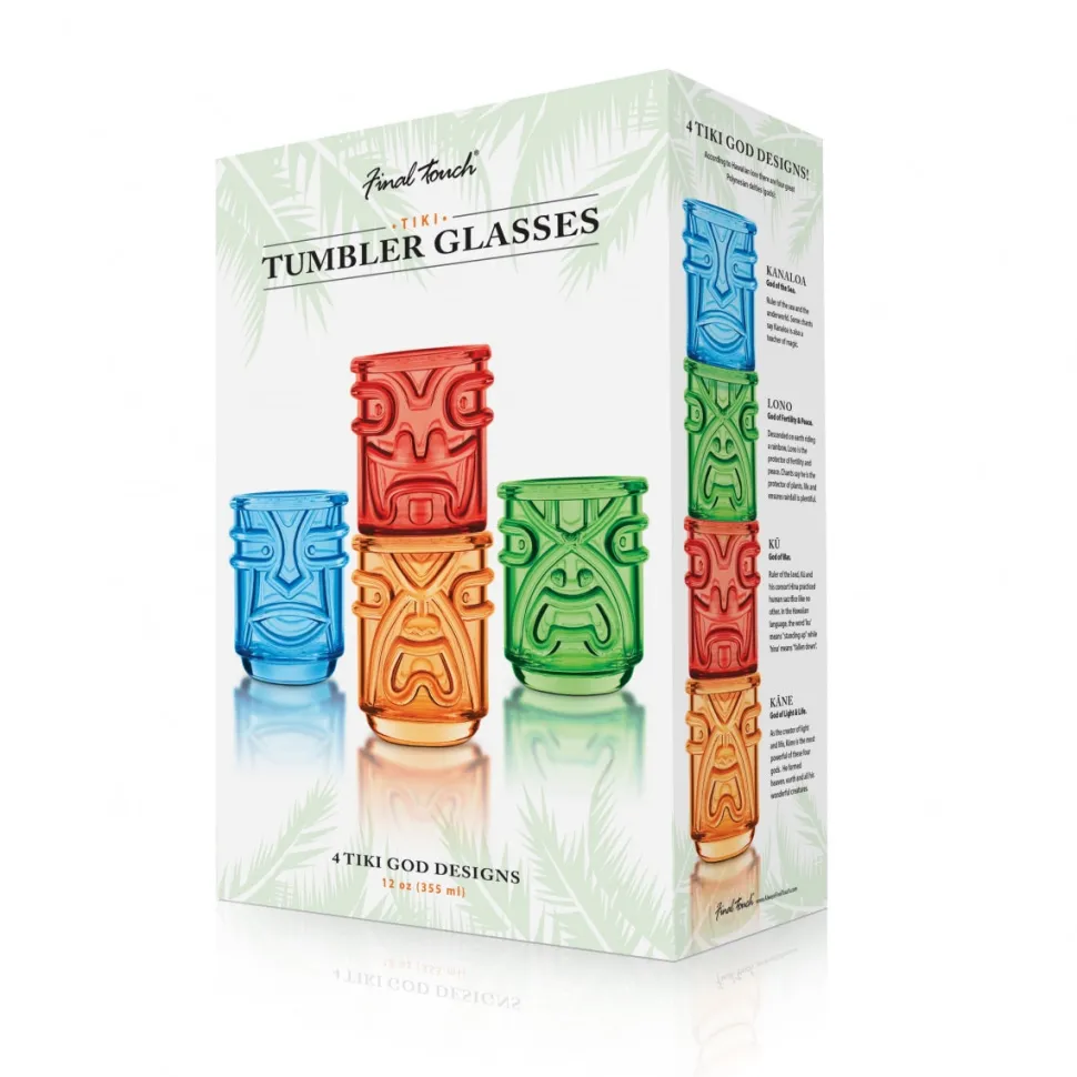 Product Specialties Inc. Tiki*Colourful Tiki God Glasses (Set Of 4)