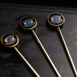 Love and Victory Cocktail Picks & Stirrers*Evil Eye Cocktail Pins (Set Of 4)