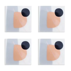 Faire Coasters & Trays*Foiled Grey Abstract Resin Coasters