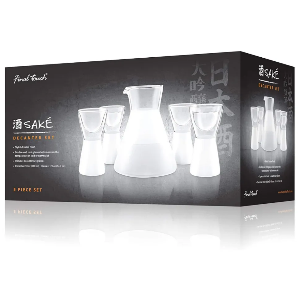 Product Specialties Inc. Spirit Tasting*Frosted Sake Decanter & Glasses