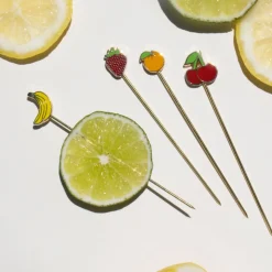 Love and Victory Garnishes*Fruit Cocktail Pins (Set Of 4)