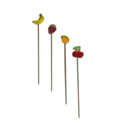 Love and Victory Cocktail Picks & Stirrers*Fruit Cocktail Pins (Set Of 4)