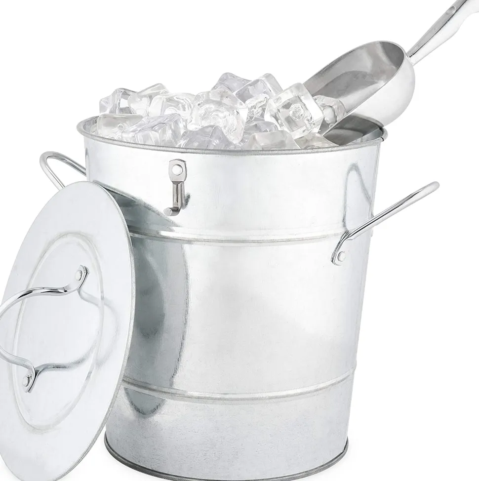 True Fabrications Wine*Galvanized Metal Ice Bucket