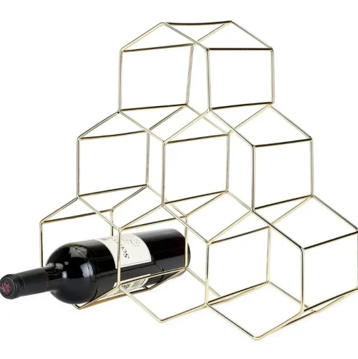 True Fabrications Wine*Geo Gold Wine Rack