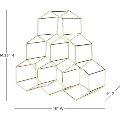 True Fabrications Wine*Geo Gold Wine Rack