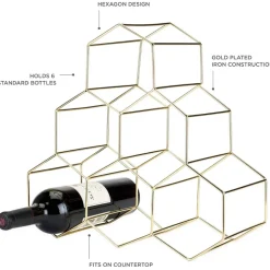 True Fabrications Wine*Geo Gold Wine Rack