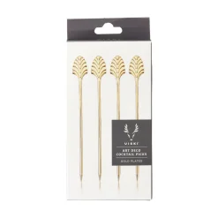 True Fabrications Garnishes*Gold Art Deco Cocktail Pins (Set Of 4)
