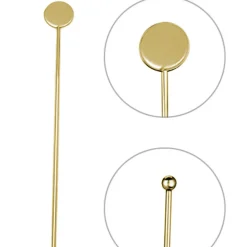 China Cocktail Picks & Stirrers*Gold Disc Top Stir Stick