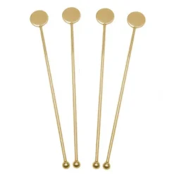 China Cocktail Picks & Stirrers*Gold Disc Top Stir Stick