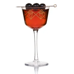 China Potion House Bar Tools*Gold Dream Deco Coupe Glass