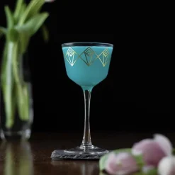 China Potion House Bar Tools*Gold Dream Deco Coupe Glass