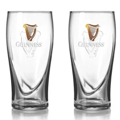 Mimi Imports Beer*Guinness Embossed Pint Glasses (Set Of 2)