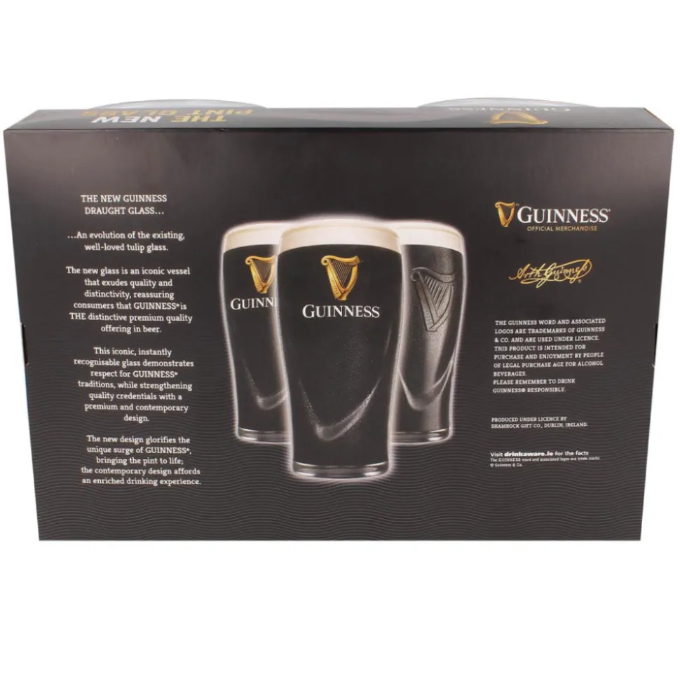 Mimi Imports Beer*Guinness Embossed Pint Glasses (Set Of 2)