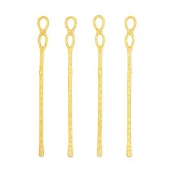 David Shaw Cocktail Picks & Stirrers*Infinity Champagne Gold Stir Sticks (Set Of 4)