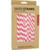 Kikkerland Straws*Red Stripe Paper Straws