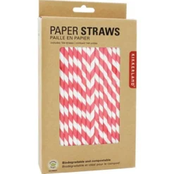 Kikkerland Straws*Red Stripe Paper Straws