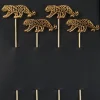 Love and Victory Garnishes*Leopard Cocktail Pins (Set Of 4)