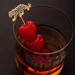Love and Victory Cocktail Picks & Stirrers*Leopard Cocktail Pins (Set Of 4)