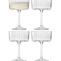 David Shaw Coupes / Nick & Nora*Lsa Gio Line Champagne/Cocktail Saucers (Set Of 4)