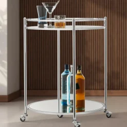 Torre u0026 Tagus Bar Carts*Manhattan 2-Tier Mirror Glass Bar Cart