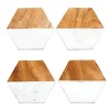 Creative Co-Op Coasters & Trays*Marble Mango Wood Hexagon Coasters (Set Of 4)