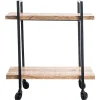 Bloomingville Bar Carts*Metal + Mango Wood 2-Tier Bar Cart