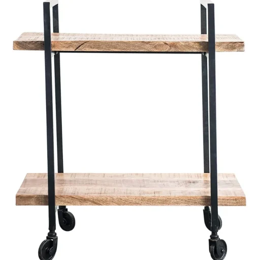 Bloomingville Bar Carts*Metal + Mango Wood 2-Tier Bar Cart