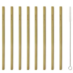 Kikkerland Tiki*Natural Bamboo Straws (Set Of 8)