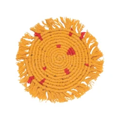 Danica Coasters & Trays*Ochre Macrame Coasters (Set Of 4)