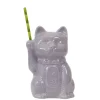 China Tiki Mugs*Purple Neko Cat Tiki Mug
