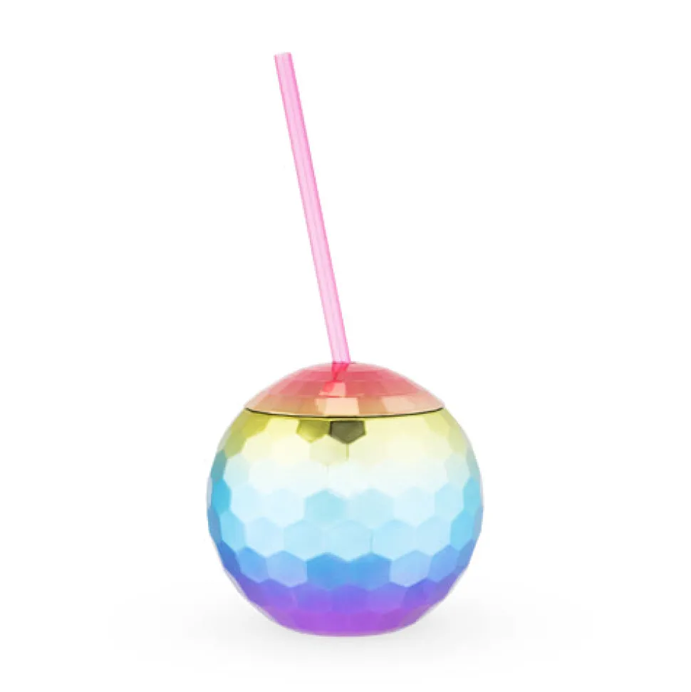 True Fabrications Tiki*Rainbow Disco Ball Tumbler