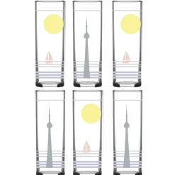 China Highball Glasses*Retro Toronto Collins Glass