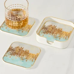 Torre u0026 Tagus Coasters & Trays*Savoy Blue Mirage Coasters (Set Of 4)