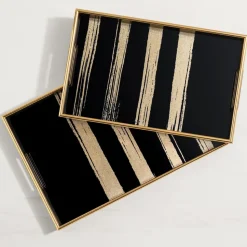 Torre u0026 Tagus Coasters & Trays*Savoy Gold Stripe Tray