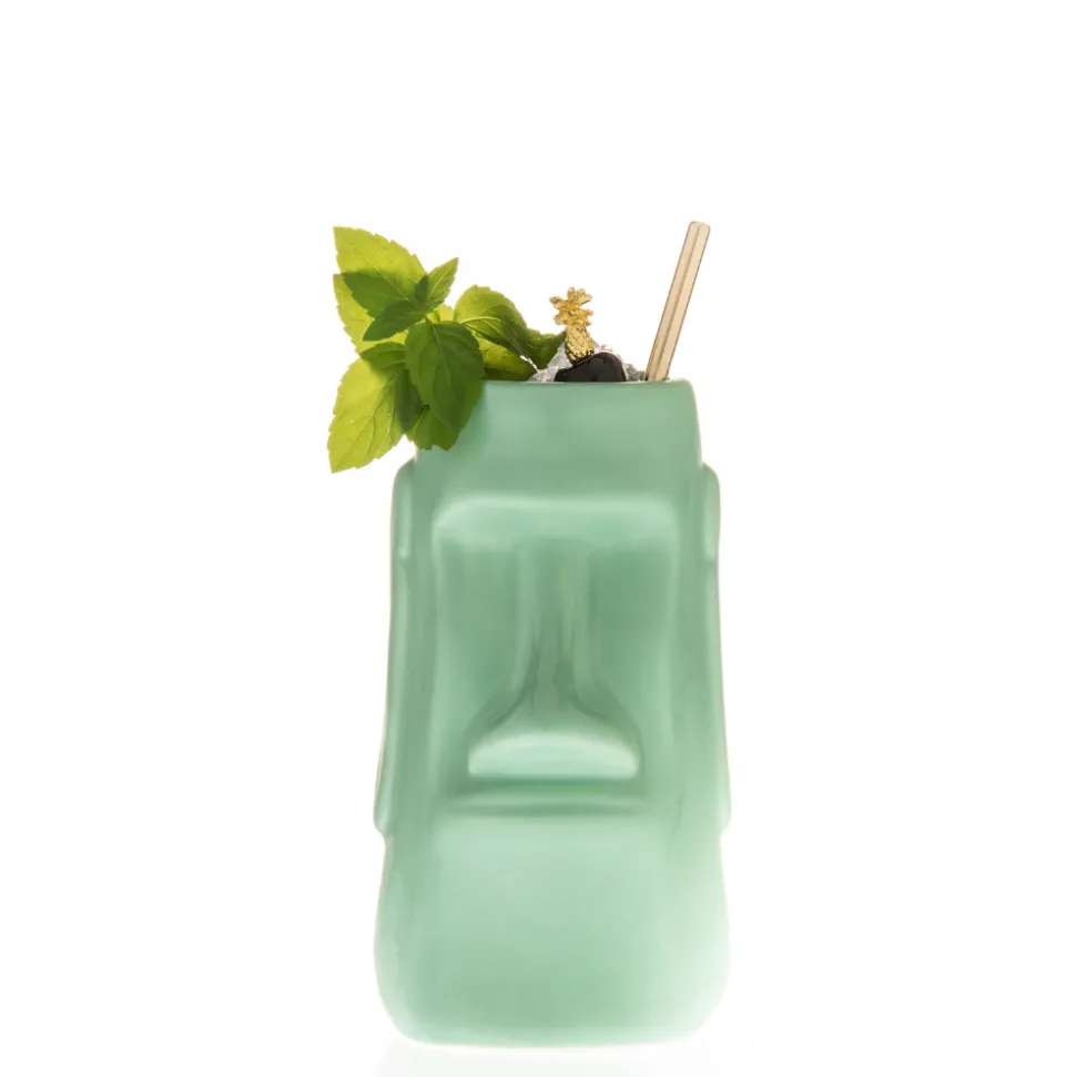 China Potion House Bar Tools*Seafoam Green Easter Island Tiki Mug