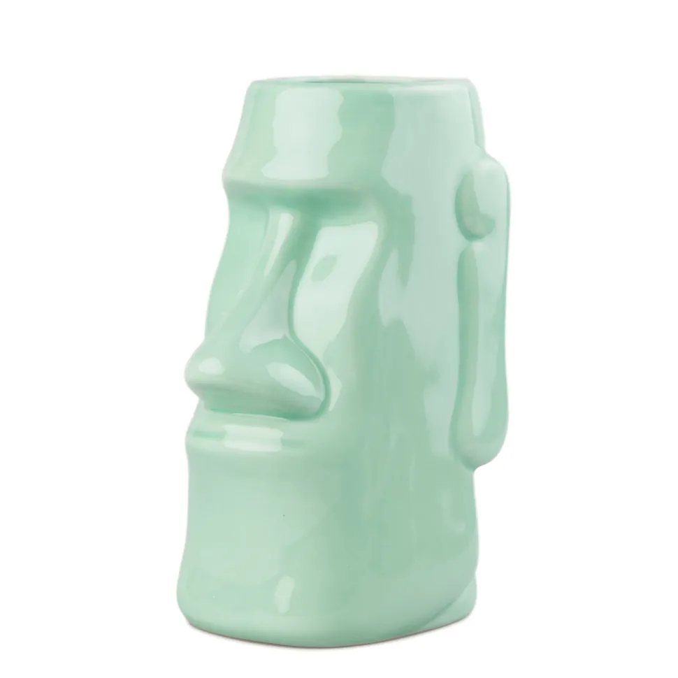 China Tiki Mugs*Seafoam Green Easter Island Tiki Mug