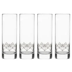 Better Refined - CHINA Highball Glasses*Silver Dream Deco Highball