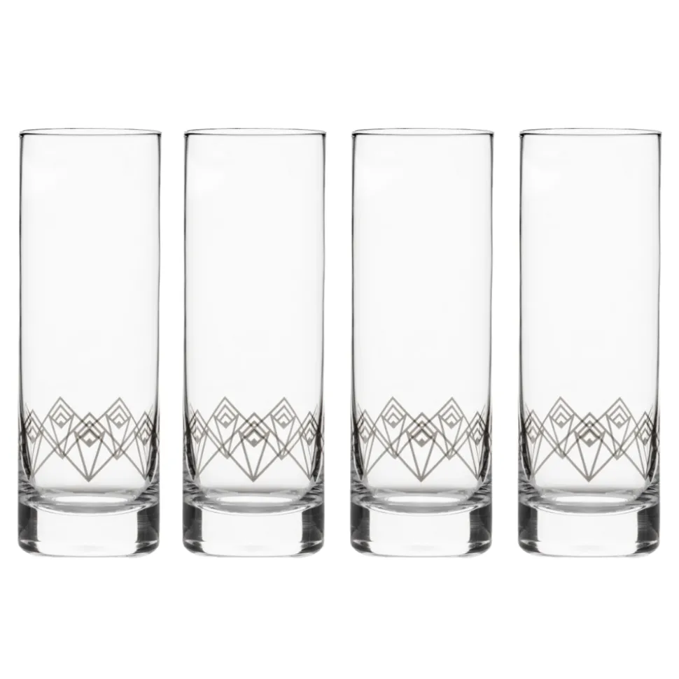 Better Refined - CHINA Highball Glasses*Silver Dream Deco Highball