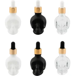 China Potion House Bar Tools*Skull Bitters Bottle In Black, White And Clear