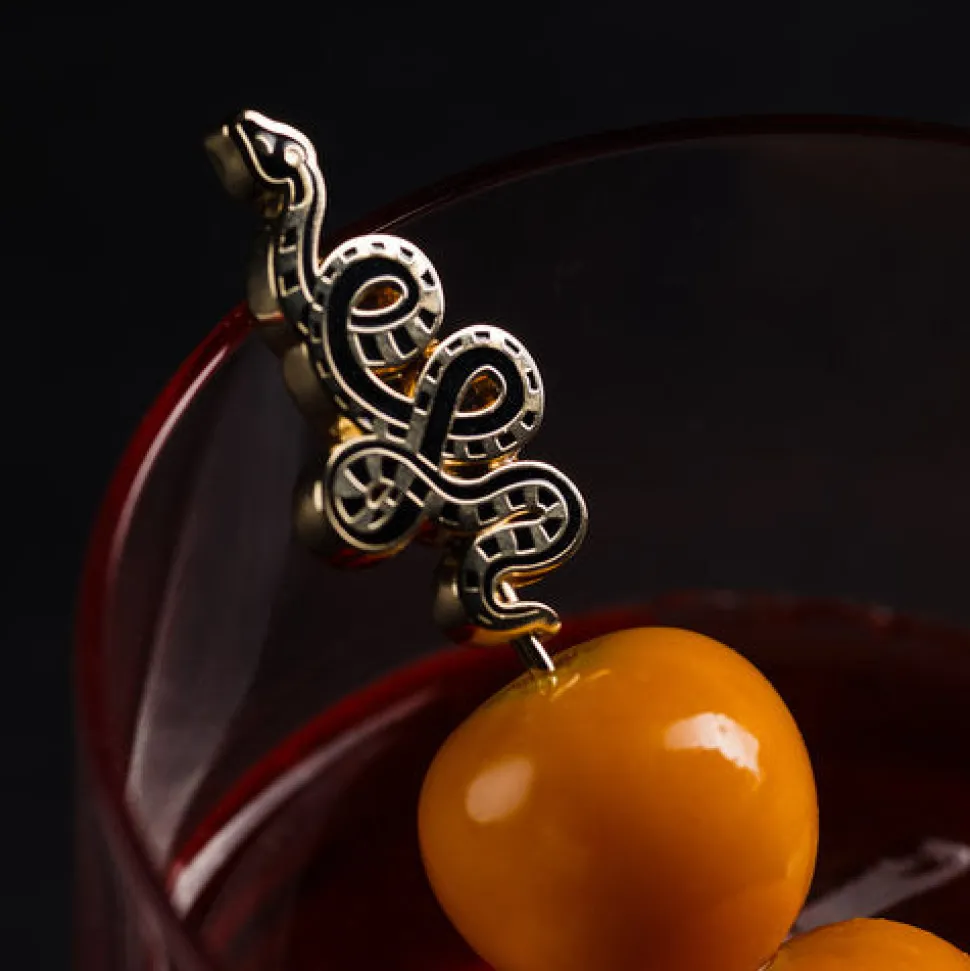 Love and Victory Garnishes*Snake Cocktail Pins (Set Of 4)