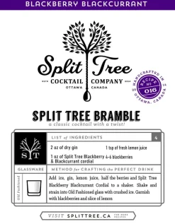 Split Tree Cocktail Co. Syrups*Split Tree Blackberry & Blackcurrant Cordial