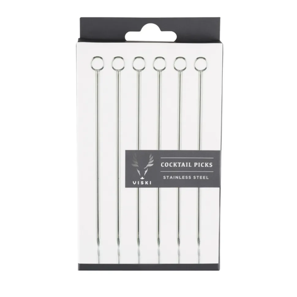 True Fabrications Cocktail Picks & Stirrers*Steel Cocktail Pins (Set Of 6)