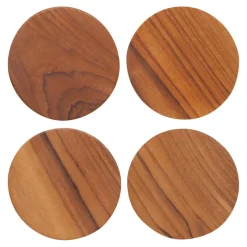 Danica Coasters & Trays*Teak Wood Coasters (Set Of 4)