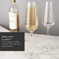 True Fabrications Wine*Viski Angled Crystal Flutes (Set Of 2)