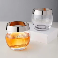 True Fabrications Tumblers*Viski Chrome Rim Tumblers (Set Of 2)