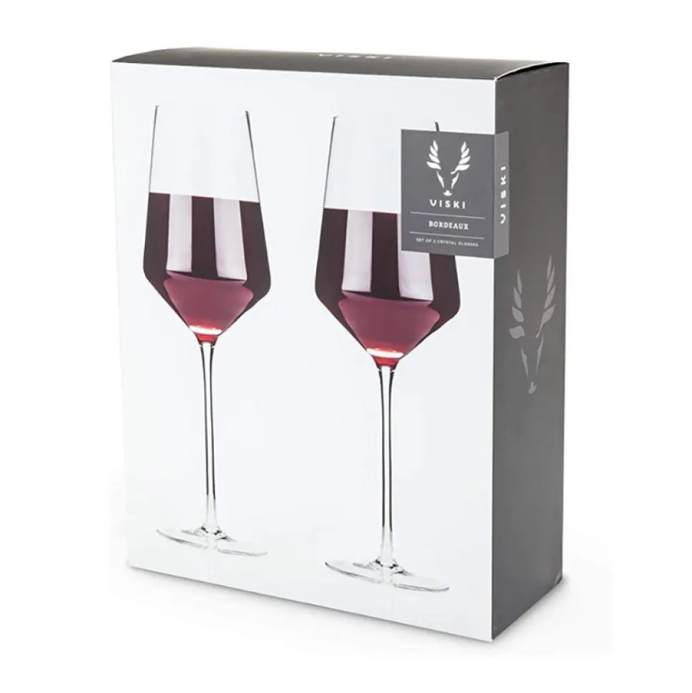 True Fabrications Wine*Viski Crystal Bordeaux Glasses (Set Of 2)