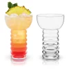 True Fabrications Tiki Mugs*Viski Crystal Pearl Diver Glasses (Set Of 2)
